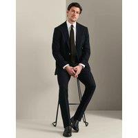 Charles Tyrwhitt Slim Fit Wool Rich Stretch Striped Suit Jacket Dark Navy Mix