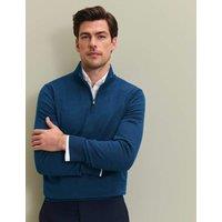 Charles Tyrwhitt Pure Merino Wool Half Zip Jumper Royal Blue