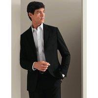 Charles Tyrwhitt Slim Fit Super 120s Wool Sharkskin Suit Jacket Black