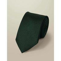 Charles Tyrwhitt Pure Silk Stain Resistant Textured Tie Dark Green