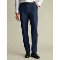 Charles Tyrwhitt Slim Fit Super 100s Wool Twill Suit Trousers Indigo