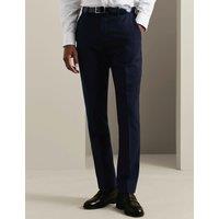 Charles Tyrwhitt Slim Fit Super 120s Wool Sharkskin Suit Trousers Dark Navy