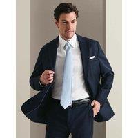 Charles Tyrwhitt Slim Fit Wool Rich Stretch Check Suit Jacket Indigo Mix