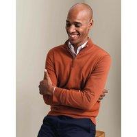 Charles Tyrwhitt Pure Merino Wool Half Zip Jumper Orange