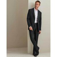 Charles Tyrwhitt Slim Fit Super 120s Wool Sharkskin Suit Trousers Charcoal