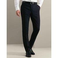 Charles Tyrwhitt Slim Fit Wool Rich Striped Stretch Suit Trousers Dark Navy