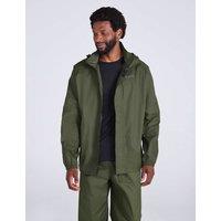 Mountain Warehouse Pakka Waterproof Hooded Packaway Jacket Khaki