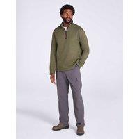 Mountain Warehouse Beta Contrast Cotton Rich Half Zip Top Dark Khaki