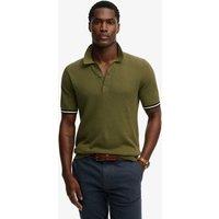 Superdry & Co Pure Cotton Textured Polo Shirt Khaki