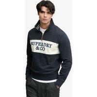 Superdry & Co Cotton Rich Logo Half Zip Sweatshirt Black Mix