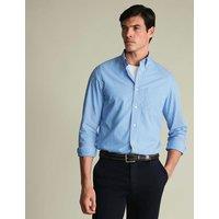 Charles Tyrwhitt Striped Stretch Washed Poplin Oxford Shirt Blue Mix