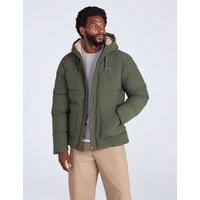Mountain Warehouse Borg Lined Padded Hooded Jacket Khaki
