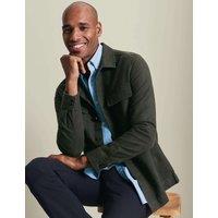 Charles Tyrwhitt Cotton Linen Blend Herringbone Overshirt Khaki