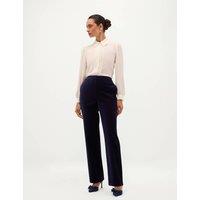 HOBBS Velvet Straight Leg Trousers Blue
