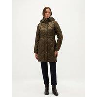 HOBBS Quilted Belted Puffer Coat Green