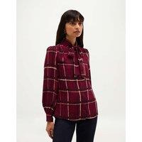 HOBBS Aisha Check Blouse Purple Mix