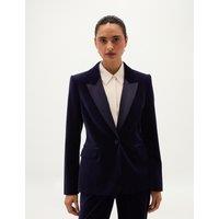 HOBBS Velvet Peak Lapel Tailored Jacket Blue