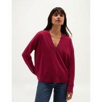 HOBBS Wool Blend V-Neck Jumper Pink