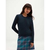 HOBBS Merino Wool Rich Cardigan with Cashmere Blue
