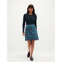 HOBBS Pure Wool Checked Mini A-Line Skirt Blue Mix