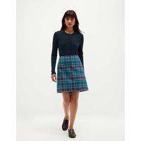 HOBBS Pure Wool Checked Mini A-Line Skirt Blue Mix