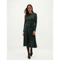 HOBBS Jersey Geometric Midi Skater Dress Black Mix