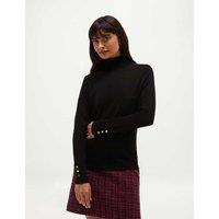 HOBBS Pure Merino Wool Roll Neck Jumper Black