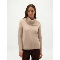 HOBBS Merino Wool Rich Shawl Neck Jumper Brown