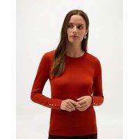 HOBBS Pure Merino Wool Crew Neck Jumper Orange