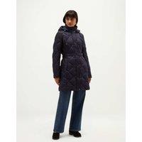 HOBBS Quilted Belted Puffer Coat Blue