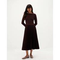HOBBS Lucinda Knitted Dress Brown