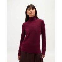 HOBBS Pure Merino Wool Roll Neck Jumper Purple