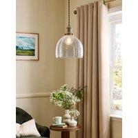 Laura Ashley Vintage Glass & Metal Pendant Light Antique Brass
