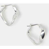 ACCESSORIZE Silber Plated Molten Hoop Earrings Silver