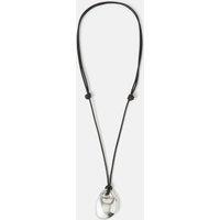ACCESSORIZE Leather Silver Plated Pendant Necklace Silver