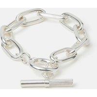 ACCESSORIZE Sliver Plated T-Bar Chunky Chain Bracelet Silver
