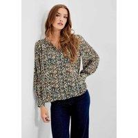 Finery London Chiffon Animal Print Button Through Blouse Black Mix