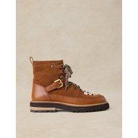 White Stuff Leather Lace Up Boots Brown Mix