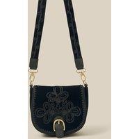 Monsoon Cross Body Saddle Bag Navy Mix