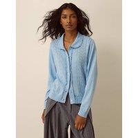 Monsoon Collared Cardigan with Wool Pale Blue