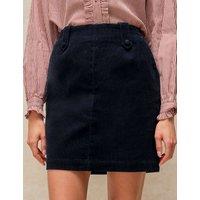 White Stuff Cotton Rich Cord Mini A-Line Skirt Navy