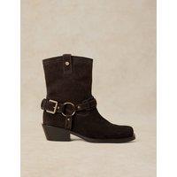 White Stuff Suede Biker Boots Brown