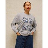 White Stuff Cotton Rich Longline Sweatshirt Grey