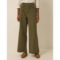 Monsoon High Waisted Wide Leg Flared Jeans Olive