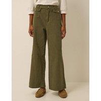 Monsoon High Waisted Wide Leg Flared Jeans Olive
