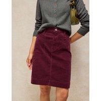 White Stuff Cotton Rich Cord Knee Length A-Line Skirt Purple