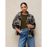 White Stuff Printed Rain Jacket Black Mix