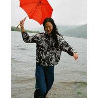 White Stuff Paige Printed Rain Jacket Black Mix