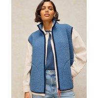 White Stuff Borg Fleece Gilet Blue