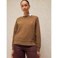 White Stuff Pure Cotton Heart Sweatshirt Brown